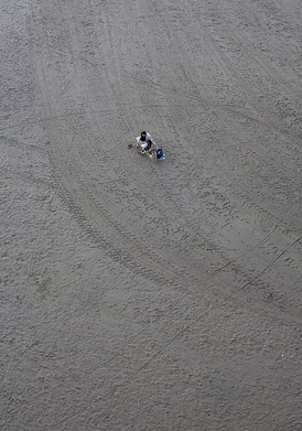 Traffic on the beach